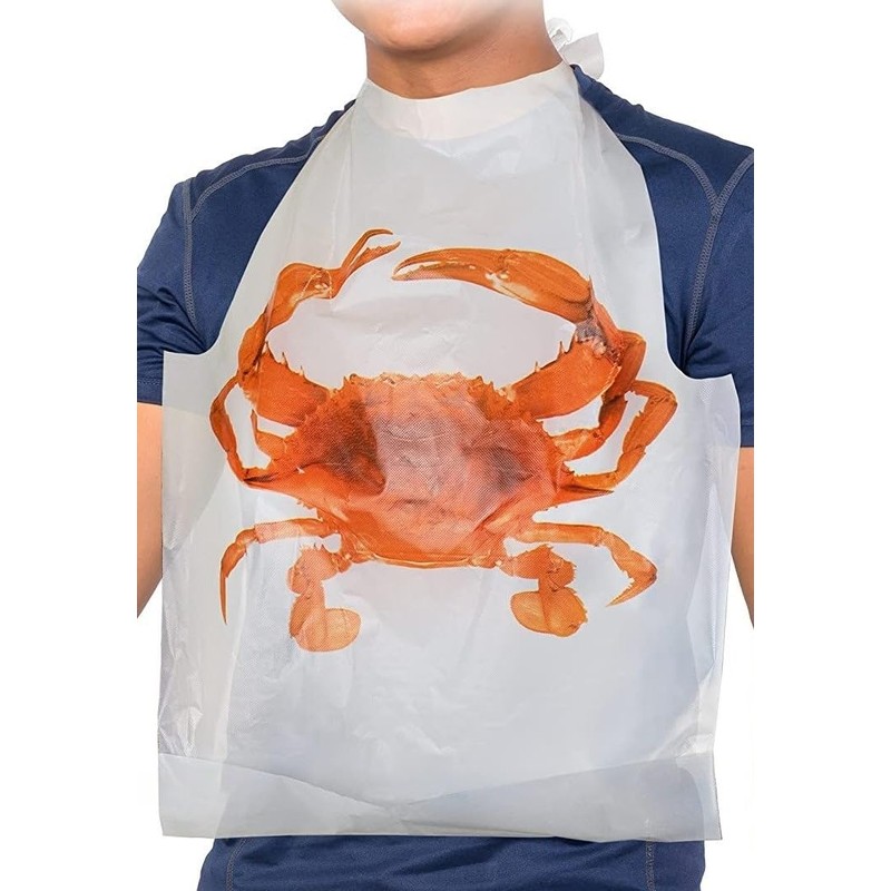 Sandhill Tools Disposable Crab Adult Bibs with Pocket, 22" x
