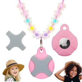 CHABAEBAE Soporte para Airtag para niños, collar para Airtag para niños y adultos, Airtag oculto para niños, adultos, funda impermeable para Airtag (flor)