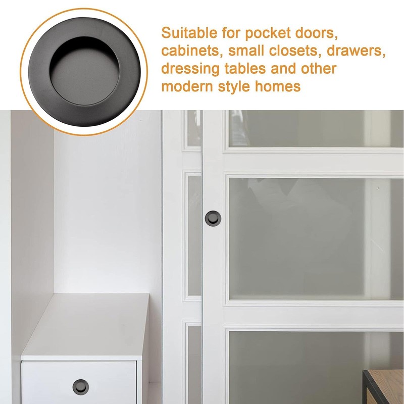 MOROBOR 16 Pack Round Finger Pull, Flush Pull Door Handle