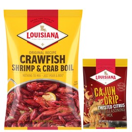 Louisiana Fish Fry Products Crawfish, Shrimp & Crab Boil Seasoning - Spicy & Delicious Seafood Powder Complete Seasoning - Low Salt Cajun Seasoning (Cajun Drip Twisted Citrus Combo)