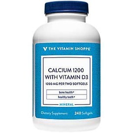 The Vitamin Shoppe Calcium with Vitamin D3 1,200MG, Supports Bone Teeth (240 Softgels)