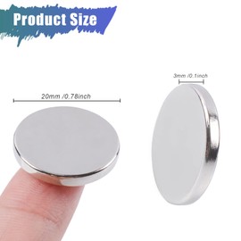 MIN CI MIN CI 100 Stück Magnete Selbstklebend Stark, 20x3mm Neodym Magnete Stark Runde Magnete Flache Magnet zum Kleben Magnete für Magnettafel Kühlschrank Whiteboard Klein Starke Magnete