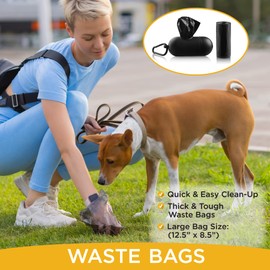Pets First Durable Poop Bag Roll with 15 Premium Dog Waste Bags. - Best Garbage Bag Refill Roll for Most Poop Bag Dispensers