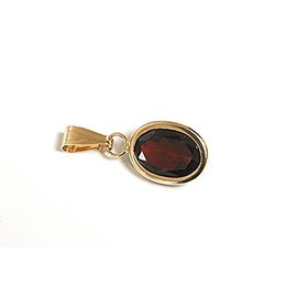 Peninsula Jewellery 9ct Gold Garnet Oval Pendant without chain