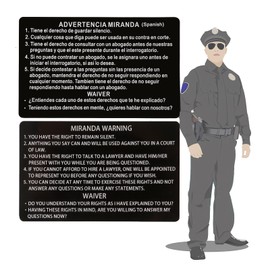 Velinpun 10 PCS Spanish and English Metal Miranda Warning Card Police, Aluminum Miranda Rights Card for Law Enforcement, Police (10PCS Black)