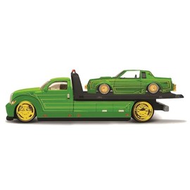 Maisto 1/64 Elite Transport Mini Car Diecast Car Assembled (Mist Flatbed / 1987 Buick Regal T Type - Green)