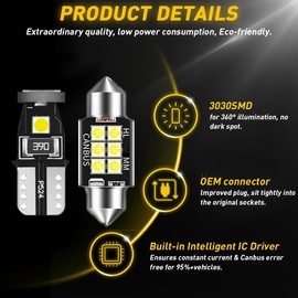 Winetis Bright White 6000K Interior Map Dome Glove Box Vanity Mirror LED Bulbs Kit Package Replacement for Dodge Ram 1500 2500 3500 2019 2020 2021 License Plate Lights + Free Install Tool