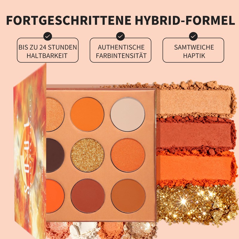 Docolor Eyeshadow Palette Orange Gemstone Make Up Palette Vegan Formula