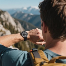 ibenifit Fluororubber Watch Band with Spring Deployant Clasp, Cut to Size Fast Release FKM Rubber Watch Strap for Men Women 18mm 19mm 20mm 21mm 22mm