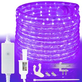 West Ivory 76LEDs, 10ft Purple Outside LED Rope Light, 8 Modes, Connectable Outdoor Permanent Waterproof Accent Exterior Lighting, PVC Case, Holiday, Backyard Patio, Home Garden, Decorative