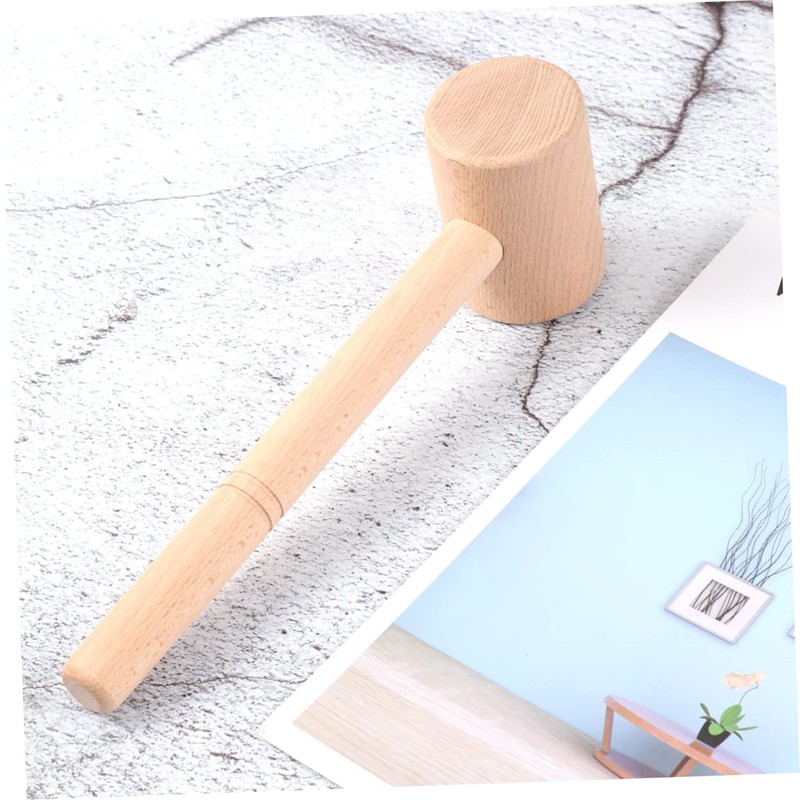 TOVINANNA Solid Wood Carving Hammer Crab Mallets Wood Hammer Food