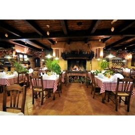 Loccor 7x5ft Fabric Cafe Restaurant Backdrop for Photography Italy Restaurant Interior Fireplace Dining Tables Scene Backdrop Child Kids Adult Travel Photo Shoot Studio Props Indoor Decors