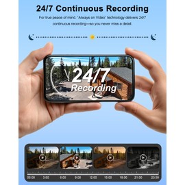 HXVIEW 4G LTE Solar Cellular Security Camera Outdoor Wireless, 24/7 Continuous Recording, Auto Tracking, AI Detection, 15000mAh Battery and 8W Solar Panel, with SIM Card and 32GB SD Card, No WiFi