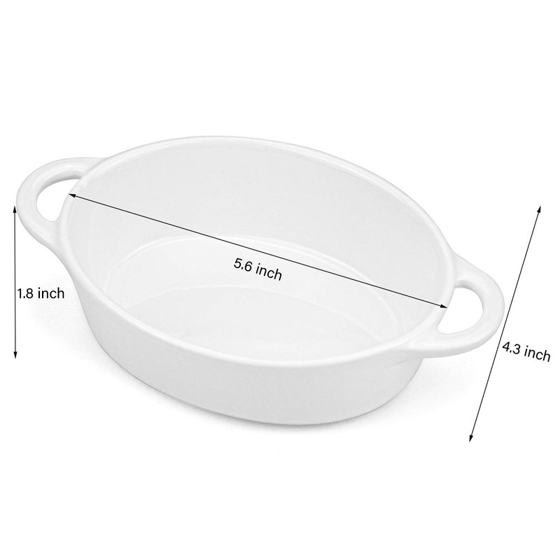 Foraineam 6 Colors Oval Porcelain Ramekins 10 oz Oven Safe