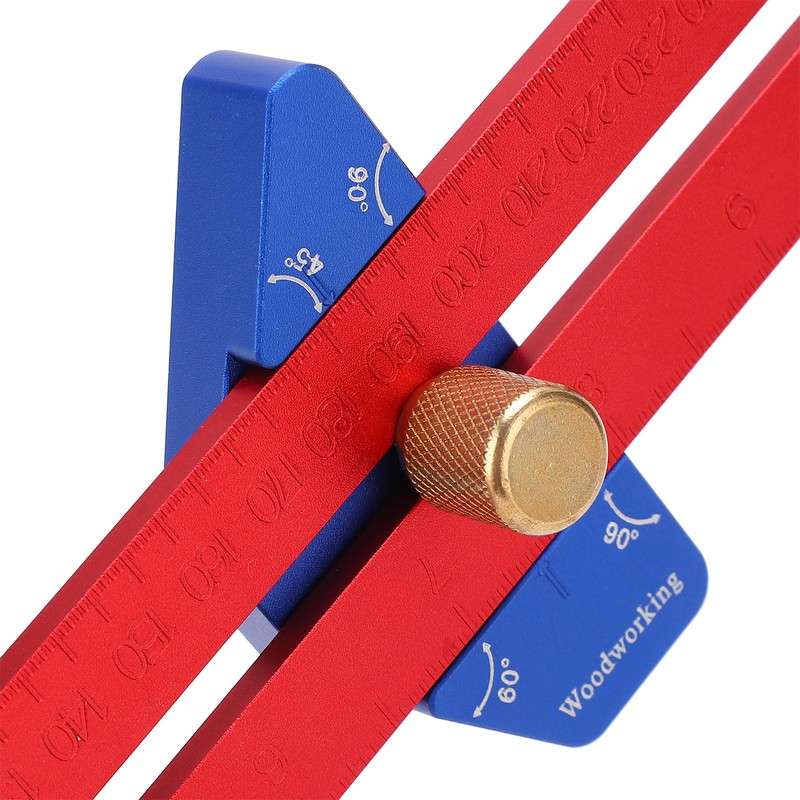 Woodworking T Square Ruler Aluminum Alloy Adjustable Angle Scriber Carpentry