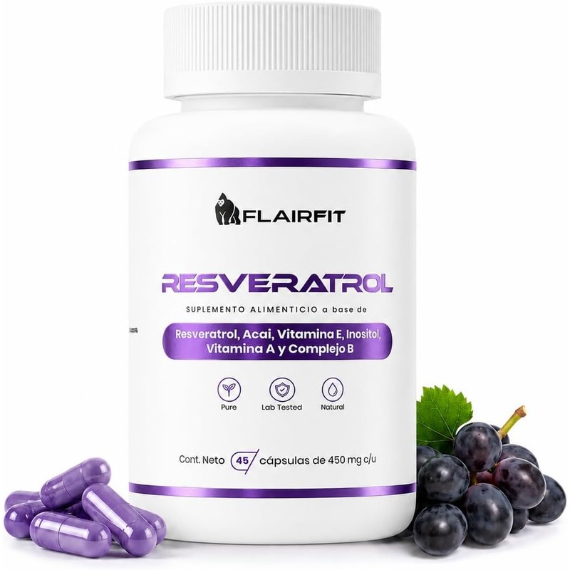 Resveratrol Suplemento Alimenticio, 45 Cápsulas