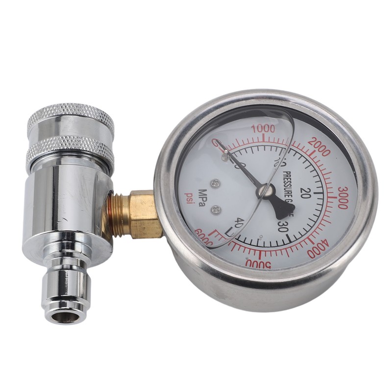 Pressure Washer Gauge 6000psi High Pressure 3/8in Quick Connect Parts