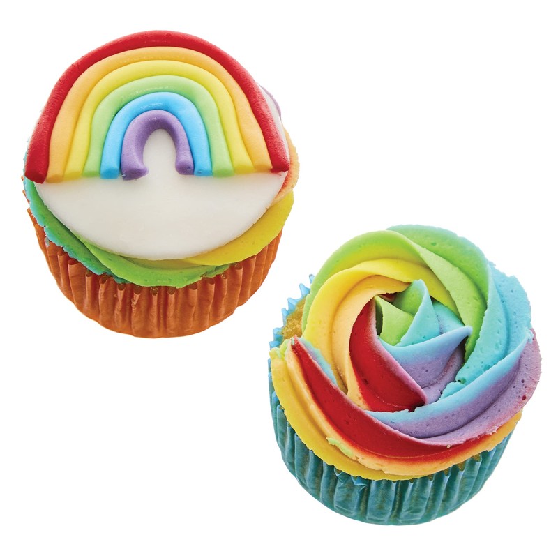 Baker Ross FX764 Rainbow Colours Cupcake Cases - Pack of