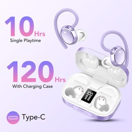 Bluetooth Headphones in Ear, Wireless Bluetooth 5.3 Headphones, 120 Hours Playtime with Charging Case, LED Display, Comfort Fit, IPX7 Waterproof Earbuds, Deep Bass, Bluetooth Headphones Sports