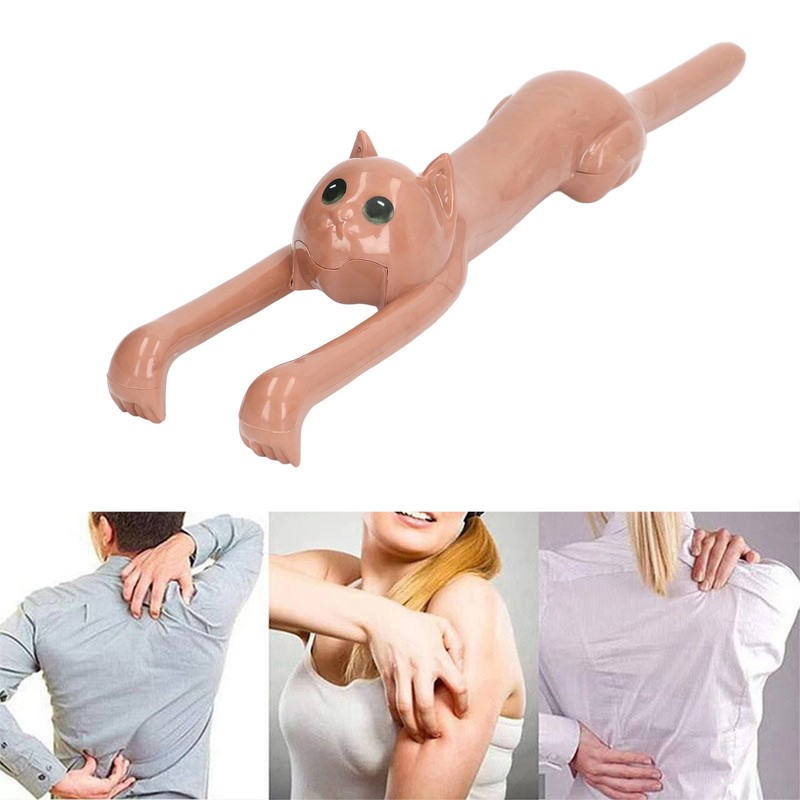 Manual Back Scratcher Cat Shaped Remove Itching Handheld Massage Tool