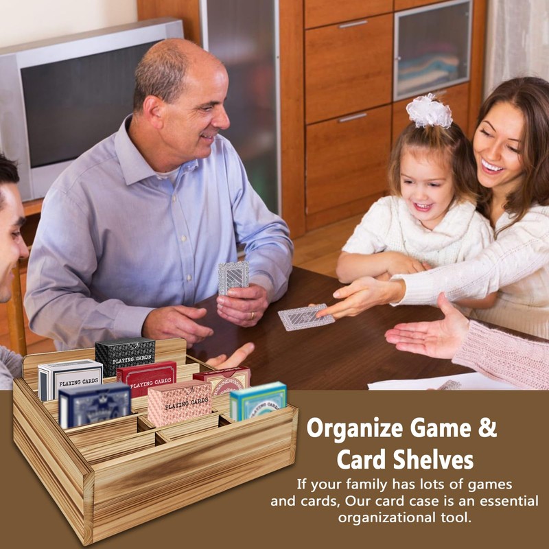 Amcortn Card Display Shelf - Wooden Playing Card Display Card