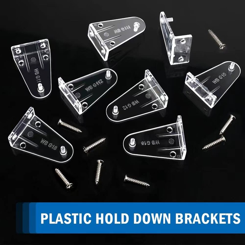 2 Inch 8pcs Blinds Hold Down Brackets, Clear Plastic Door