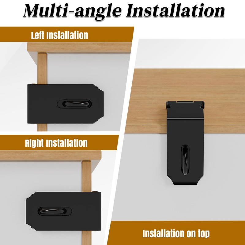 KIMIWISE 5 Inch Door Hasp Latch, 90° Right Angle Heavy