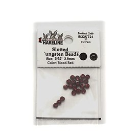 Hareline Slotted Tungsten Beads #21 5/32'' (3.97mm) Blood Red
