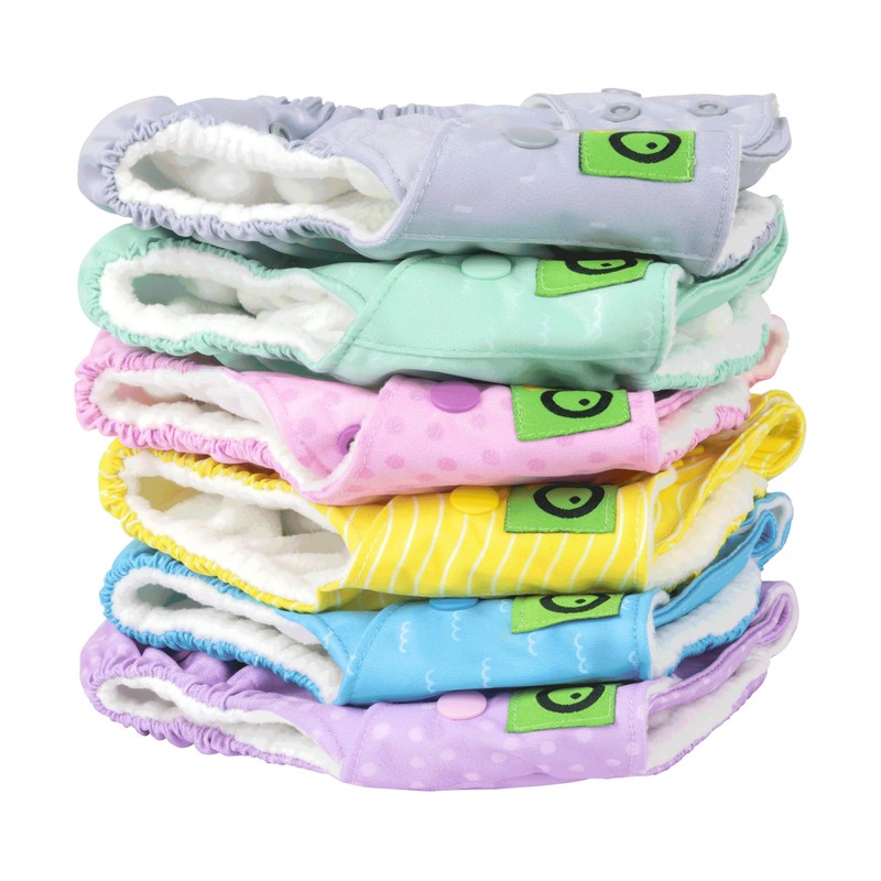 Zoocchini Unicorn Pink Hybrid All-in-One Nappies with Two Reusable Pads,