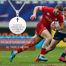 DOTBJ Football Necklace for Men Women 925 Sterling Silver Pendant with Stainless Steel Chain 20"+2"