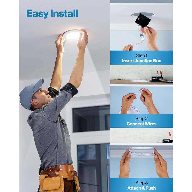 Sunco 6 Inch LED Recessed Light, Canless Ceiling Lights Slim