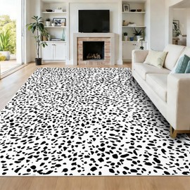USTIDE Modern Leopard Print Area Rug 6'x9' Machine Washable Animal Carpet for Living Room Bedroom Ultra Thin Light Weight Rugs for Dining Room Home Office
