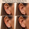 Roheafer 316L Edelstahl Flatback Ohrstecker Hautfreundlich mit 14K Gold Piercing-Stacks