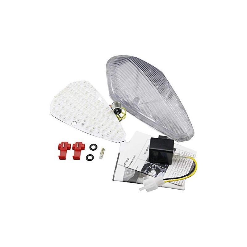 Mallofusa Motorcycle Integrated Taillight LED Brake Tail Light Compatible for