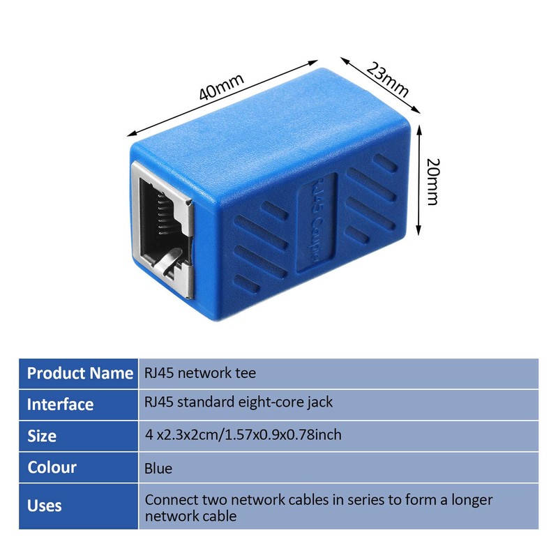10 Pieces RJ45 Coupler, Ethernet Extension Adapter Network Connector for