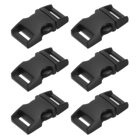 PATIKIL 6 Pack Metal Quick Side Release Buckles 20 mm/3/4 Inch, Dog Collar Buckles Clip for Straps Webbing Paracord Bracelet Dog Collar Bag Backpack Belt, Black