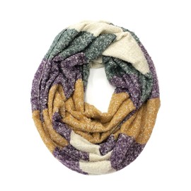 Wrapables® Warm Fall and Winter Infinity Scarf and Beanie Set, Purple and Hunter Green