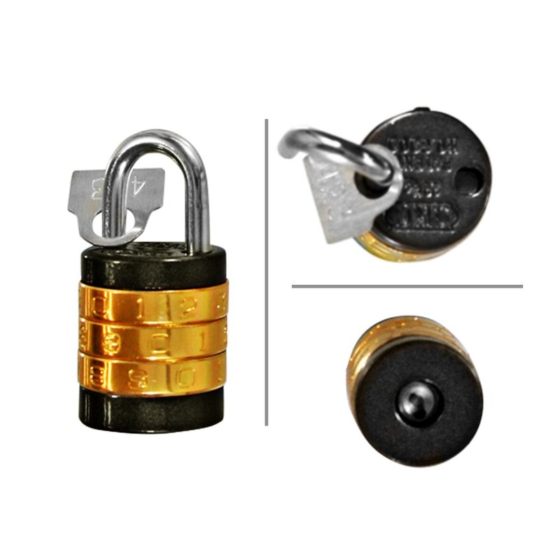 Waki Sangyo VA-102 Round Letter Combination Lock, 3 Tiers, 0.9