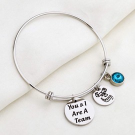 KUIYAI Sulley and Mike Inspired You and I are A Team Bracelet with Monster Charm Movie Fan Best Friend Gift (You and I are A Team)