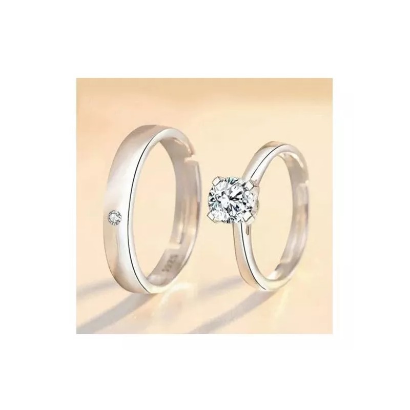 Monbelle 2 Anillos Duo Promesa Plata Fina 925 Amor Parejas