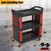 3 Tier Auto Detailing Cart,Rolling Detail Cart with Wheels and