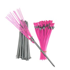 Trail Chasers 6-Inch Pink Ground Marking Whiskers (25 Pack), Heavy-Duty, Ready-to-Use Survey & Construction Markers for Sports Fields, Property Lines, Landscaping & Trails
