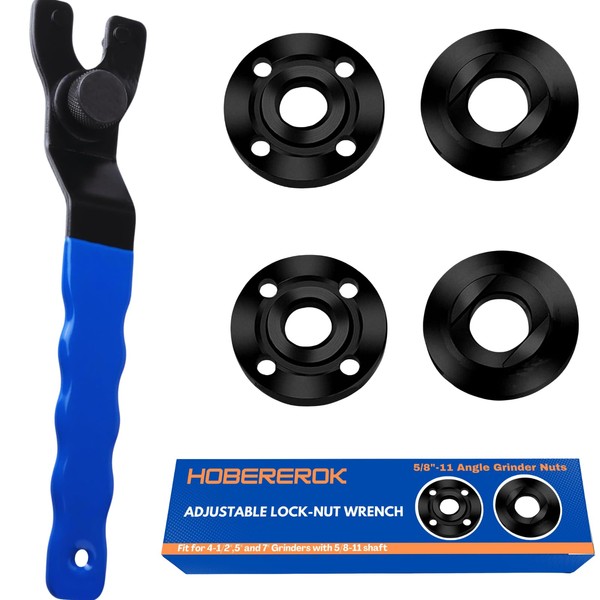 HOBEREROK Angle Grinder Wrench Adjustable and Nut Kit (5PCS) –