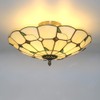 Skyweel 16 Inch Tiffany Style Stained Glass Ceiling Light Fixture