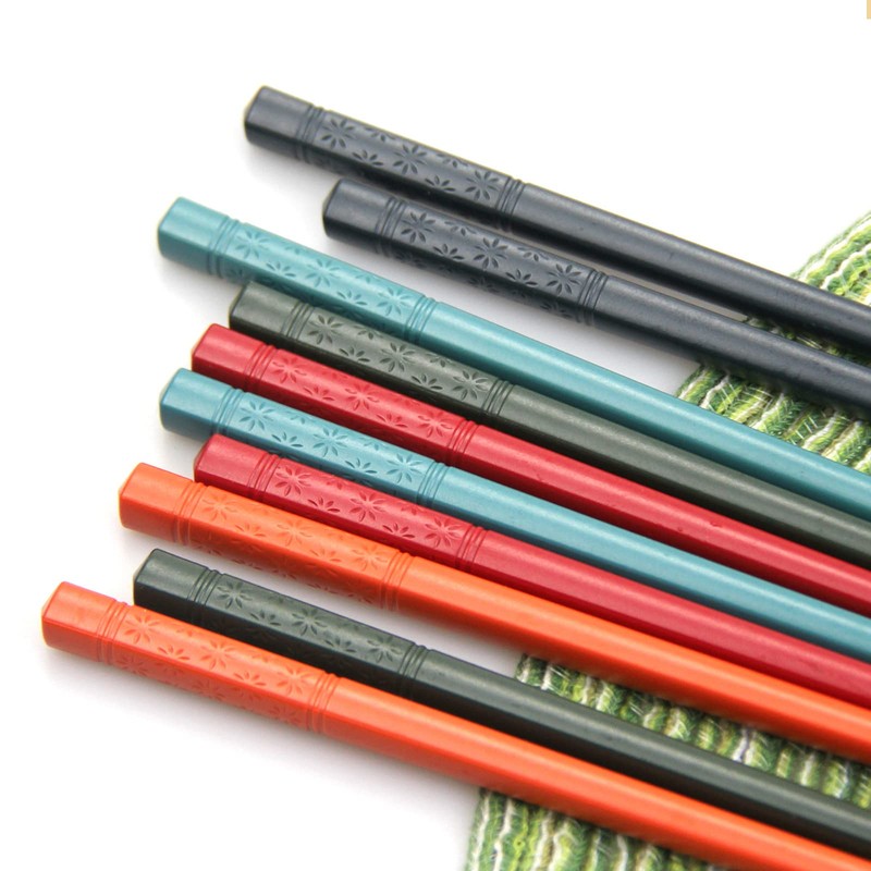 5 Pairs Chopsticks and Chopstick Helpers Set, Plastic Hinges Connector