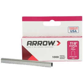 Arrow 186 T18 3/8-Inch Leg Length, 3/16-Inch Crown Size, Staples 1,000 Count