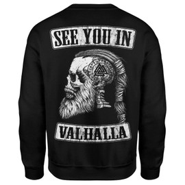See You In Valhalla Men's Sweatshirt Thor Vikings Shirt Ragnar Rising Walhalla Wodan Viking Valknut Odin Men's Jumper, black