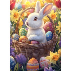 TOSTOG Diamond Painting for Adults Beginners, Diamond Painting Kits Full Drill Pictures Rabbit Easter 5D DIY Diamond Painting Set 30 x 40 cm for Wall Decoration