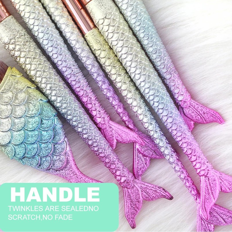 10pcs Mermaid Makeup Brush Set Women Cosmetic Brush Set Eyebrow