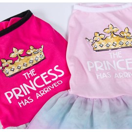 2 Pcs Girl Dog Dress Shirt Dog Princess Dress with Ruffles Chihuahua Dress Holiday Theme Pet Clothes with Tulle XS Yorkie Clothes Apparel Outfits for Small Girl Dogs Sundress Puppy Cats Dress